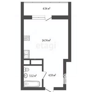 Студия квартира, вторичка, 26м2, 10/20 этаж