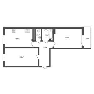 2-к квартира, вторичка, 81м2, 3/15 этаж