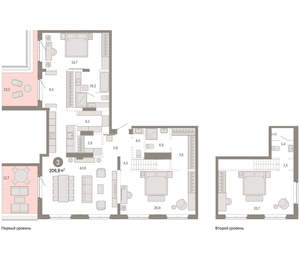 3-к квартира, вторичка, 207м2, 8/11 этаж