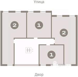2-к квартира, вторичка, 64м2, 3/8 этаж