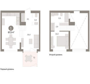 1-к квартира, вторичка, 68м2, 1/8 этаж