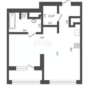 1-к квартира, вторичка, 35м2, 6/12 этаж