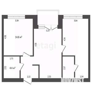 2-к квартира, вторичка, 63м2, 6/7 этаж