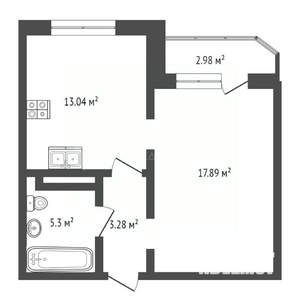 1-к квартира, вторичка, 39м2, 1/14 этаж
