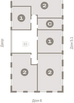 2-к квартира, вторичка, 72м2, 6/16 этаж