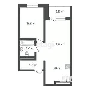 1-к квартира, вторичка, 48м2, 13/19 этаж