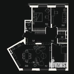 4-к квартира, вторичка, 107м2, 3/7 этаж
