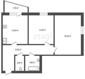 2-к квартира, вторичка, 66м2, 8/20 этаж
