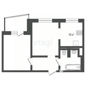 2-к квартира, вторичка, 42м2, 6/9 этаж