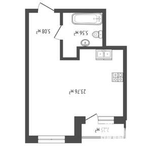 Студия квартира, вторичка, 34м2, 3/10 этаж