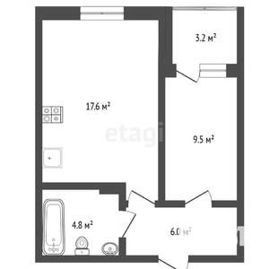 1-к квартира, вторичка, 37м2, 5/25 этаж