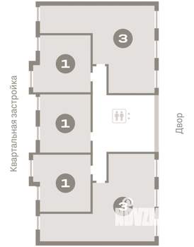 1-к квартира, вторичка, 43м2, 5/9 этаж
