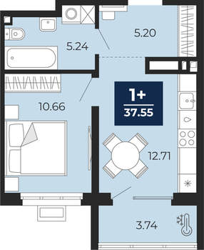 1-к квартира, вторичка, 38м2, 6/24 этаж