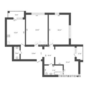 4-к квартира, вторичка, 116м2, 3/10 этаж
