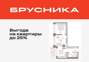 1-к квартира, вторичка, 43м2, 7/8 этаж