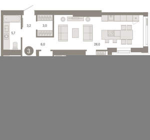3-к квартира, вторичка, 92м2, 21/25 этаж