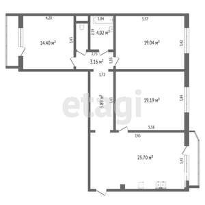 3-к квартира, вторичка, 92м2, 16/16 этаж