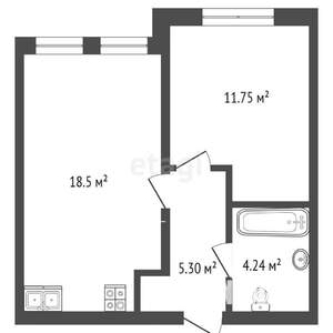 1-к квартира, вторичка, 40м2, 7/25 этаж
