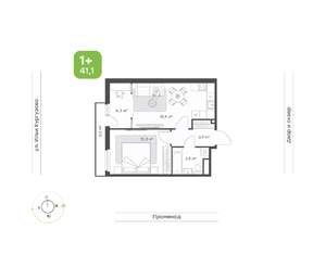 2-к квартира, вторичка, 41м2, 16/24 этаж