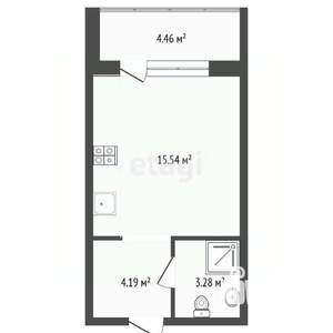 Студия квартира, вторичка, 25м2, 4/5 этаж