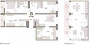 3-к квартира, вторичка, 162м2, 9/9 этаж