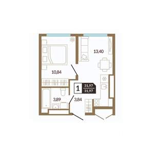 1-к квартира, вторичка, 32м2, 11/11 этаж