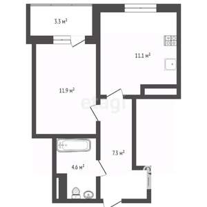 1-к квартира, вторичка, 35м2, 6/15 этаж