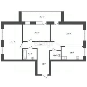 2-к квартира, вторичка, 94м2, 13/16 этаж