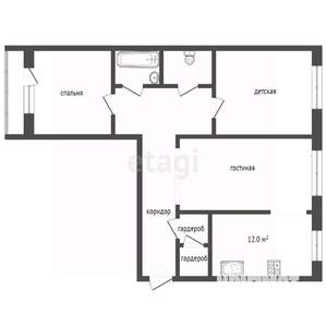 2-к квартира, вторичка, 66м2, 8/9 этаж
