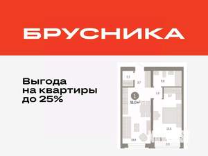 1-к квартира, вторичка, 51м2, 6/10 этаж