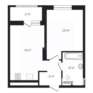 1-к квартира, вторичка, 38м2, 9/15 этаж
