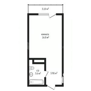 Студия квартира, вторичка, 24м2, 9/10 этаж