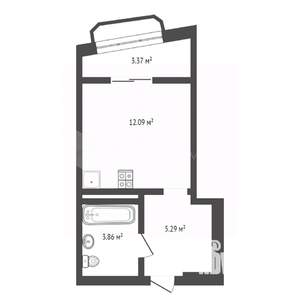 Студия квартира, вторичка, 21м2, 9/17 этаж