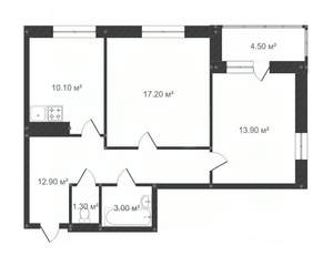 2-к квартира, вторичка, 59м2, 16/17 этаж