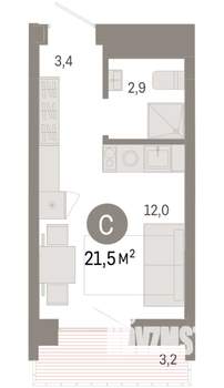 Студия квартира, вторичка, 22м2, 7/8 этаж