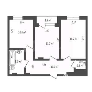2-к квартира, вторичка, 55м2, 5/17 этаж