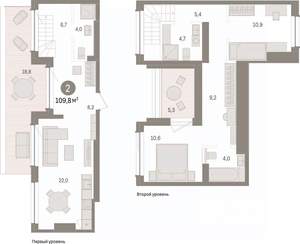 2-к квартира, вторичка, 110м2, 8/8 этаж