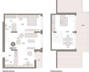 2-к квартира, вторичка, 139м2, 8/25 этаж