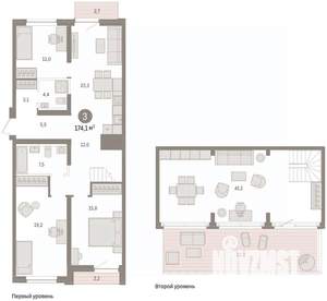 3-к квартира, вторичка, 174м2, 8/8 этаж