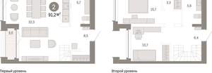 2-к квартира, вторичка, 91м2, 16/16 этаж