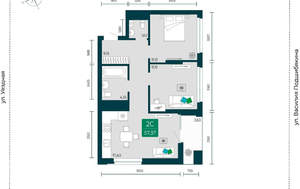 2-к квартира, вторичка, 57м2, 4/7 этаж