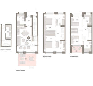 4-к квартира, вторичка, 170м2, 1/8 этаж