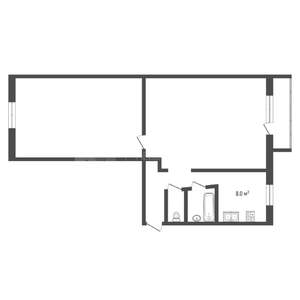 2-к квартира, вторичка, 44м2, 4/5 этаж