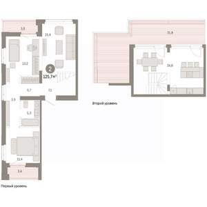 2-к квартира, вторичка, 126м2, 8/8 этаж