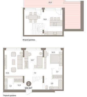 2-к квартира, вторичка, 122м2, 8/25 этаж