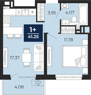 1-к квартира, вторичка, 41м2, 6/20 этаж