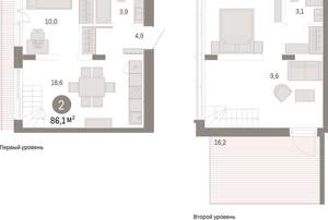 2-к квартира, вторичка, 86м2, 7/16 этаж
