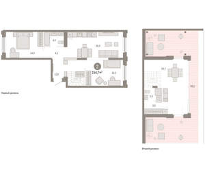 2-к квартира, вторичка, 157м2, 8/16 этаж