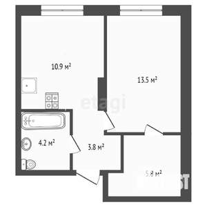 1-к квартира, вторичка, 38м2, 7/14 этаж