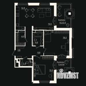 3-к квартира, вторичка, 100м2, 1/7 этаж